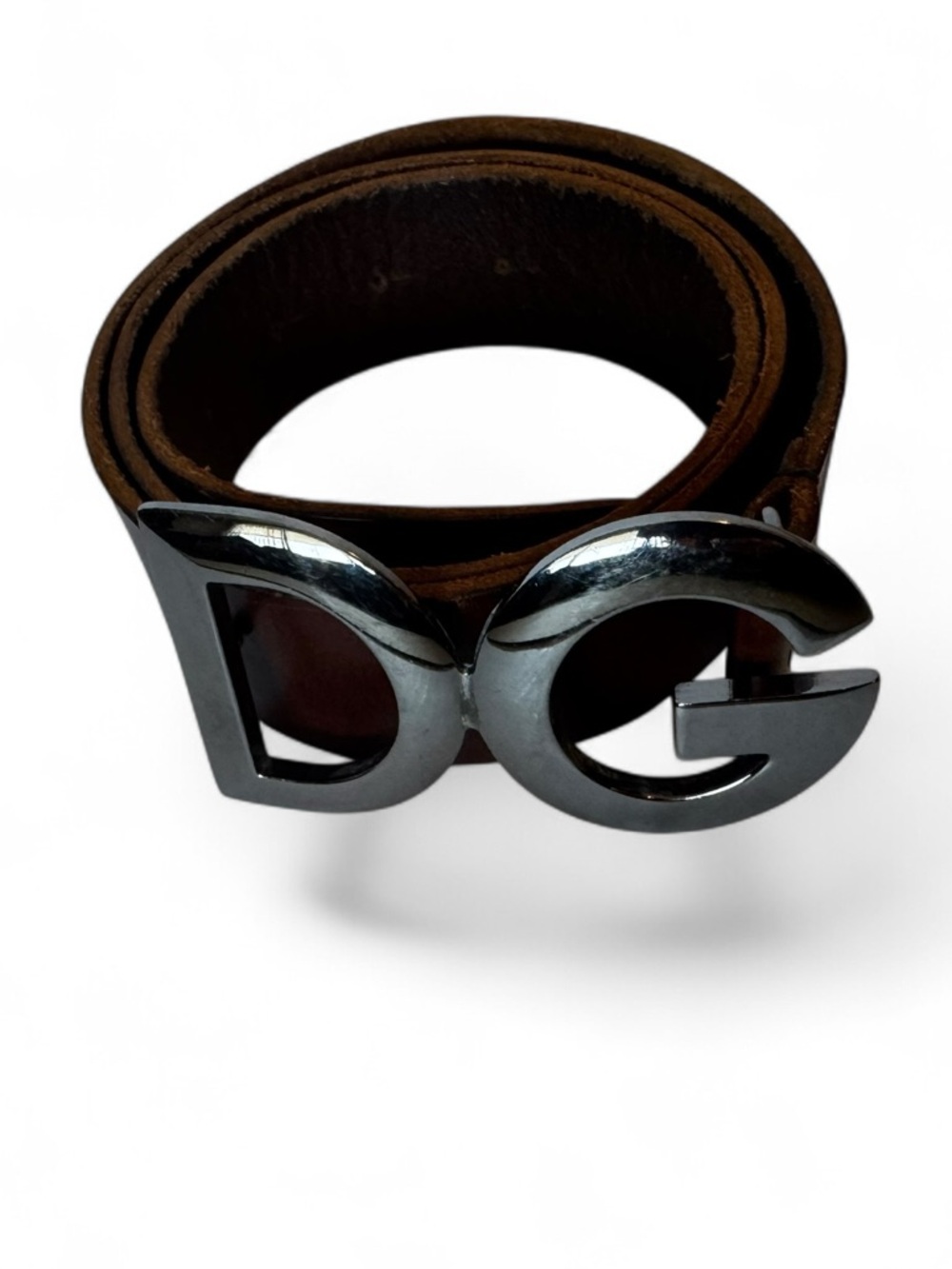 Dolce & Gabbana DG Logo Brown Leather Belt Size 95 (38) - Picture 11 of 13